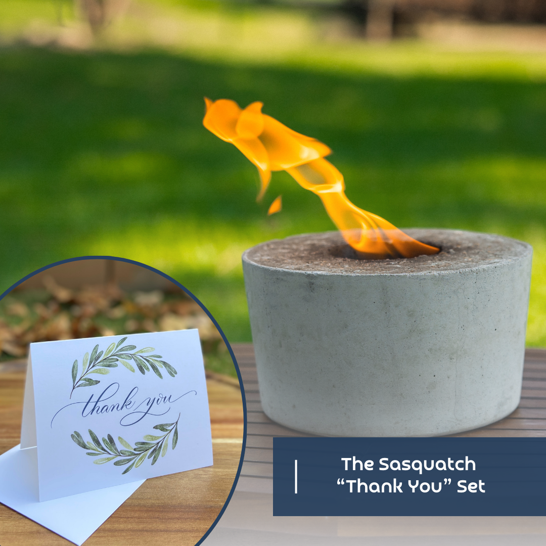 Thank You: Sasquatch fire pot set + greeting card