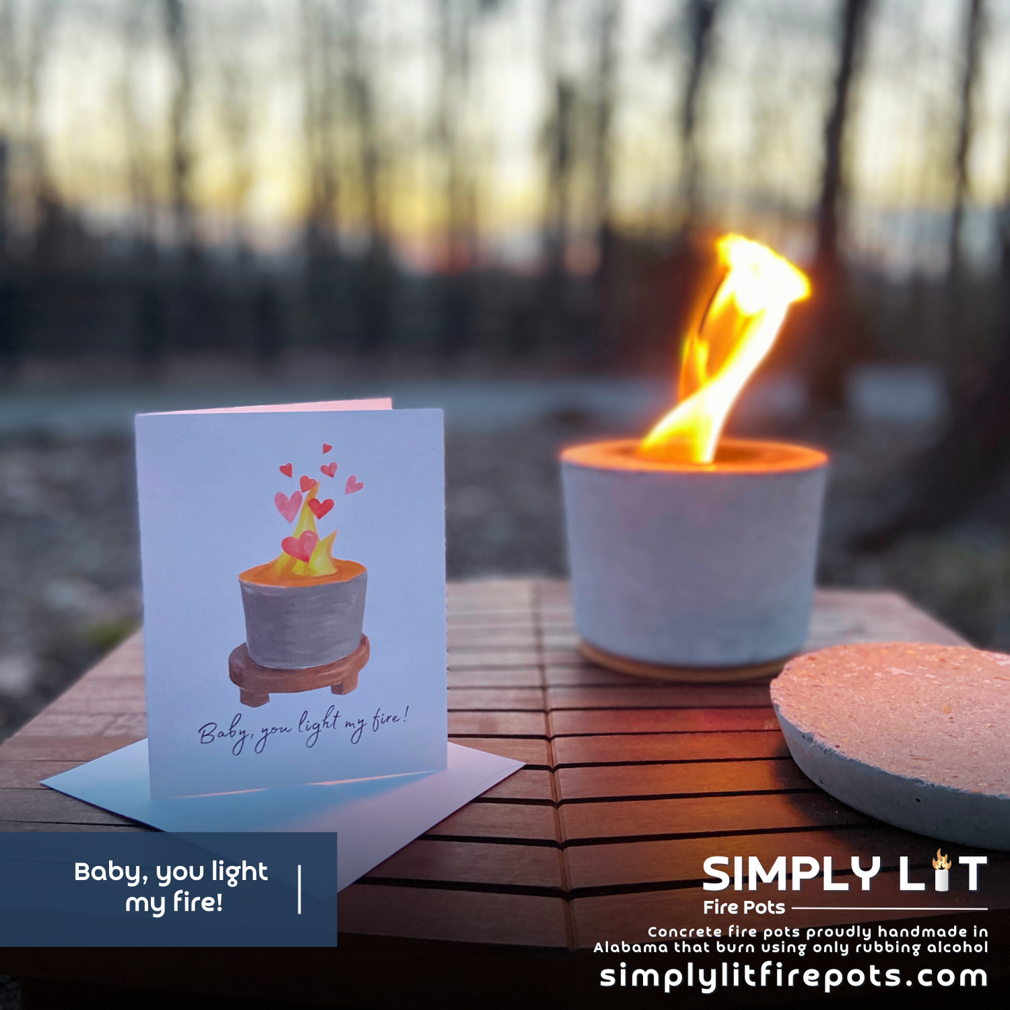 Baby, you light my fire: Phoenix fire pot set + greeting card